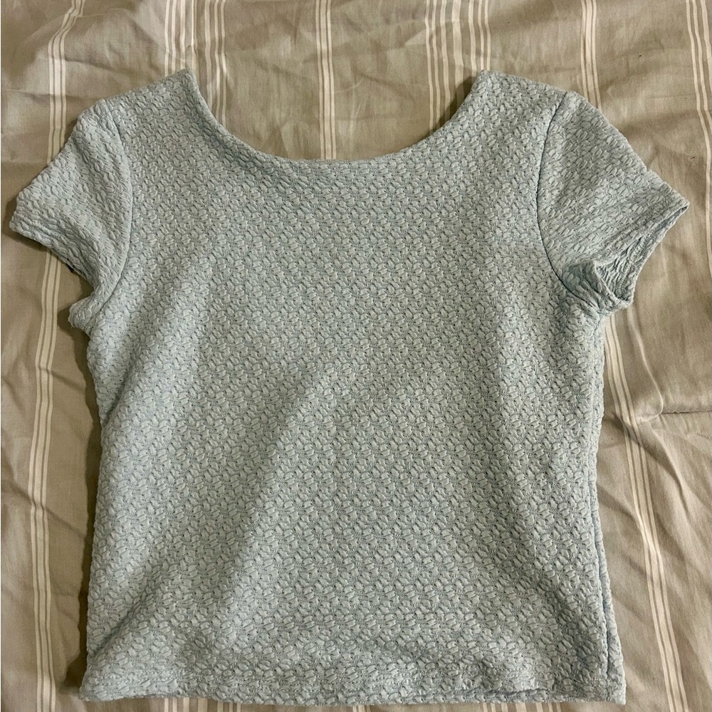 NWOT Altar'd State Blue Fitted Crop T-Shirt